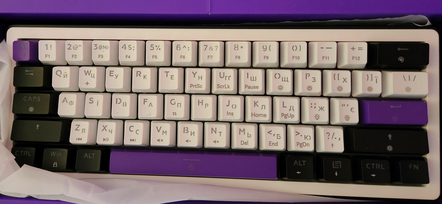 💙😎Hator Brand Hellyberry HK60 US/UA Mechanical RGB Keyboard🤘💛
